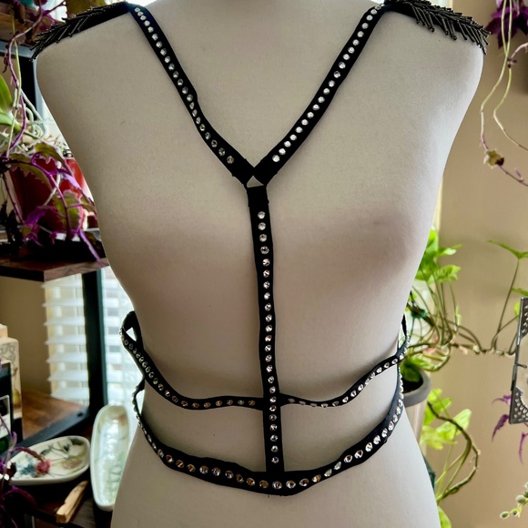 NWOT Victorias Secret strappy rhinestone sequin lingerie - Picture 2 of 10